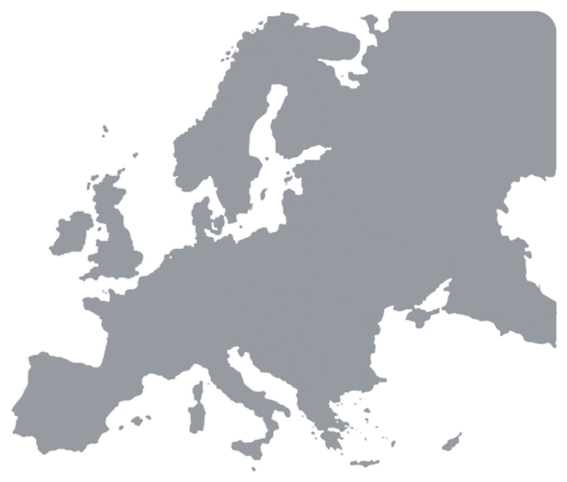 Mappa dell'Europa: l'Italia e i paesi in cui il network Junior Enterprise è presente